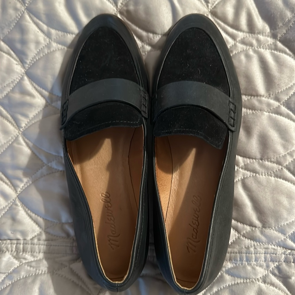 Madewell Alex Loafer in Black leather and suede - Size 7